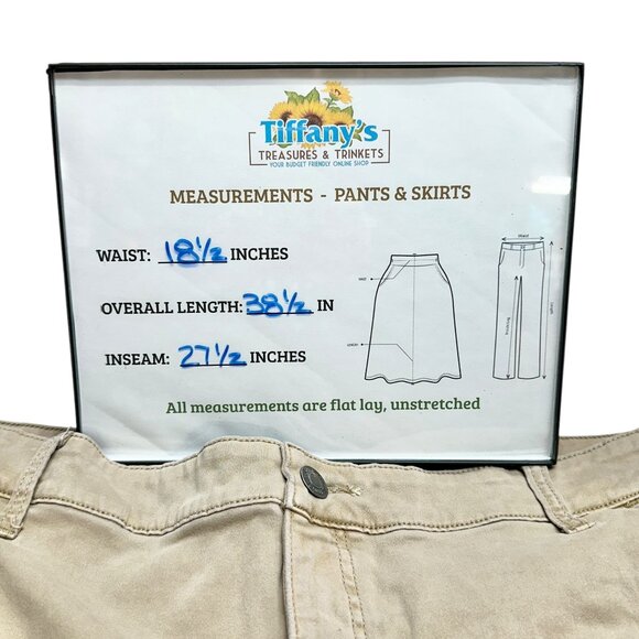 St Johns Bay Pants Womens 18P Straight Leg Beige Classic Fit Soft Stretch Fabric - Picture 9 of 9